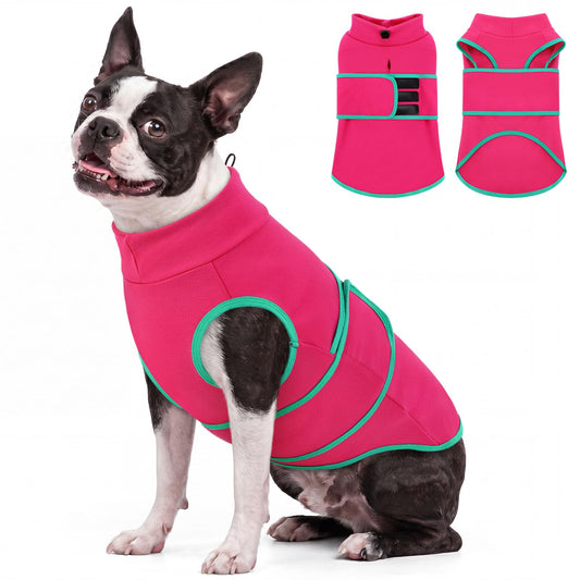 Queenmore Dog Anxiety Vest,Breathable Dogs Stress and Anxiety Relief Jacket,Lightweight Calming Shirt for Dogs,Dog Anxiety Hoodie Calming Care for Separation,Thunder,Vet Visits,Rosered,M