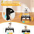 COMESOON Elevated Dog Bowls for Small Medium Dogs, 3 Height Adjustable Raised Stand with 2 Thick 6" Stainless Steel Food