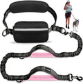 Uppetly Hands Free Dog Running Leash with Waist Belt, Dual Handle Elastic Bungees Retractable Rope for Medium and Large 