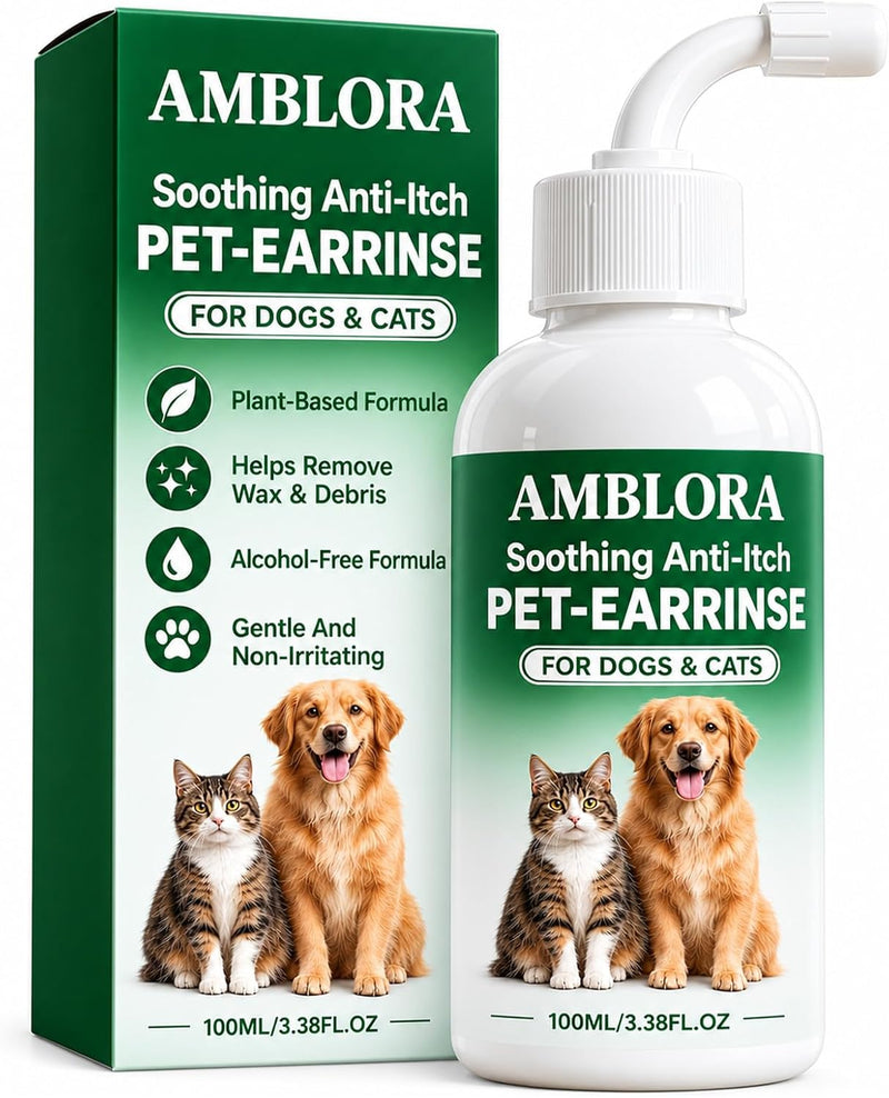 Amblora Pet Earrinse, Amblora Ear Cleaner Dogs and Cats