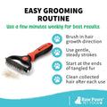 Raw Paws Undercoat Rake & Dematting Tool - Pet Grooming Comb for Shedding, Matted Fur, Knots and Tangles - Stainless Ste