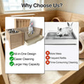 3-in-1 Large Rabbit Hay Feeder with Drawer Litter Box