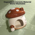 BUCATSTATE Hamster Hideout Ceramic, Mushroom Shape Hamster House and Habitats Cool Bed Ideal for All Season Dwarf Hamste