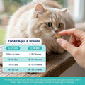 4-in-1 Oral Flea & Tick Treatment for Cats 500 Crunchy Creamy Chews Prevention Flea Immune Gut Skin & Coat Support Guard