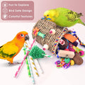 KATUMO Bird Toys, Parrot Grass Basket and Shredding Foraging for Parakeets, Cockatiels, Conures, Small and Medium Bird C