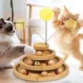 DoogCat Cat Ball Track Toy,Kitty Toys Roller,3-Level Ball Tower with 9 Removable Balls,Interactive Cat Toy, DIY Circle Fun Toy for Kitten Mental Physical Exercise - Medium Size