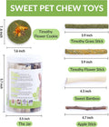 40-50 Pcs Rabbit Chew Toys, Guinea Pig, Hamster, Bunny Chew Toys, Sweet Bamboo, Apple Stick, Timothy Stick, Prevent Teet
