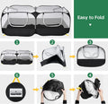 Jhua Small Animals Playpen Pet Cage Tent Large Chicken Run Coop with Detachable Bottom Breathable Transparent Mesh Walls