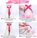Pet Soft Dog Suspenders 2 Pieces Female Dog Diaper Suspenders for Dogs Diaper Keeper Suspender for Dogs Skirt, Dress, Diapers (Cute Hearts, S/M)