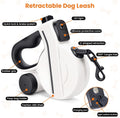 Retractable Dog Leash with USB Rechargeable Light, Reflective, Black