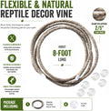 8-Foot Reptile Vines, Flexible Jungle Climber Habitat Decor
