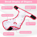 5 Pack Reusable Diapers for Doggie, Highly Absorbent Dog Diapers Female for Pet with Incontinence or Frequent Urination,