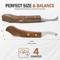 Equine Care Right-Handed Farrier Hoof Knife, Sheesham Wood Handle