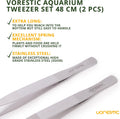 VORESTIC Straight and Curved Aquarium Tweezers Set 18 Inch, Stainless Steel Long Tweezers for Fish Tank Planting, Aquasc