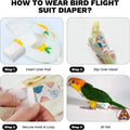 QBLEEV Bird Diaper Flight Suite, Reusable Parrot Nappy Cockatiel Clothes