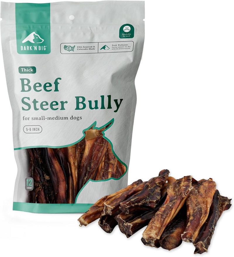 Thick Odor Free Steer Bully Sticks 5-6 Inch 12 Count