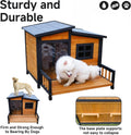 Large Dog House Outdoor Elevated Wooden Dog Kennel with Porch Brown 39"
