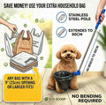 35" Dog Poop Catcher - Long Handle No Bending Poo Pickup, Includes 15 Bags, Collapsible and Portable Dog Waste Catcher f