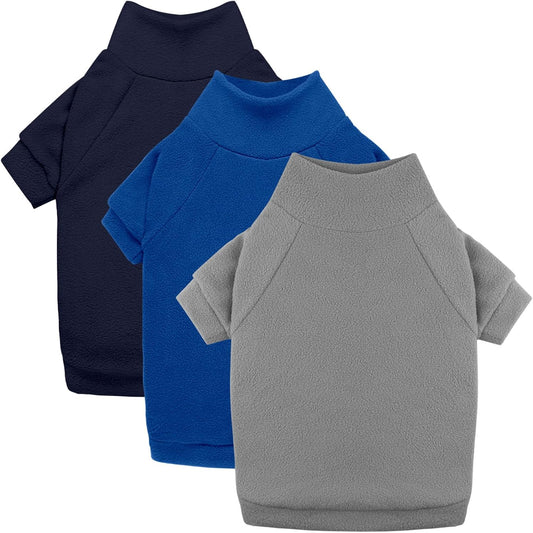 3 Pack Dog Sweaters for Large Dogs, Fleece Dog Sweater Large Pet Clothes Turtleneck Soft Warm Sweatshirt Boy Girl Pet(Gr