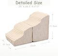 Dog Stairs for Small Dogs,2 in 1 Transformable 4-Step Pet Stairs,Indoor Pet Steps for Cats,Comfort, Durable Washable Cov