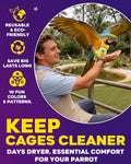 6 Pack Bird Diapers, Reusable Parrot Pigeon Pants, Leakproof Poop Control Suit for Cockatiel Conure Macaw Parakeet Budgi