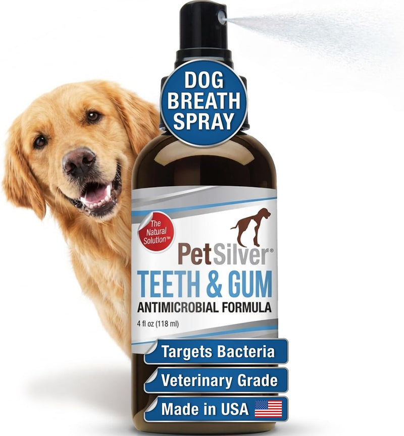 Dog Breath Freshener Spray, Natural Dog Dental Spray, Antibiotic Free, 4 oz