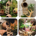 10PCS Crested Gecko Tank Accessories, Reptile Plants Bridge Vines, Coconut Shell with Ladder for Lizard, Chameleon Cage,
