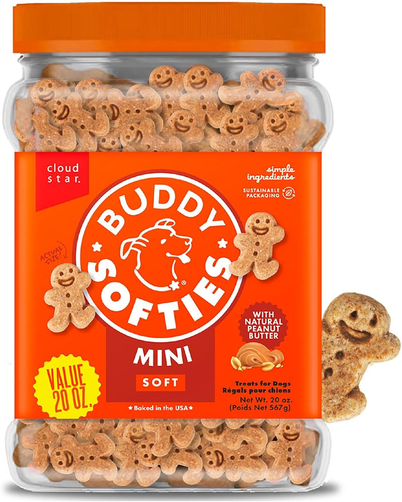 Buddy Softies Soft & Chewy Dog Treats Peanut Butter 20 oz. Jar