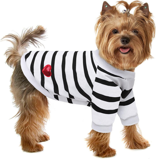 Dog Shirts for Medium Dogs, Striped T-Shirt Dog Tank Top, Bichon Tee Shirts