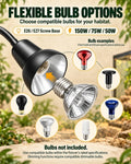 Sunrise & Sunset Reptile Heat Lamp Fixture, Dual Head (Bulb Not Included)
