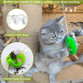 URMYONLY Interactive Cat Toy Wand with Catnip Mouse, Cat Teaser Wand Rainbow String for Bored Indoor Adult Cats and Kittens (2 Pack Mouse)