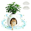 WTFGO Egg-Shaped Hidden Plant Litter Box, Cat Litter Box Enclosure with Replaceable Plant Tray Top, Waterproof Cat Litter Cabinet Furniture, Odor Concealed Cat Box for Living Room Bedroom Corner