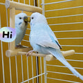 Hamiledyi Bird Mirror Parakeet Mirror Perch Stand Wooden Swing Mirror Toy Cage Accessories for Parrots Budgies Parakeets Cockatiels Lovebirds Finches