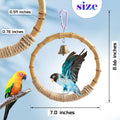 MUYG Bamboo Ring Bird Swing Perch,Large Circle Cage Hanging Toys,Bird Perch Climbing Toy Steady Natural Birds Hemp Rope Swings for Budgie,Cockatiels,Conures,Finches,Small Parakeets