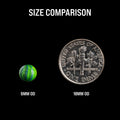 Dichro Green Glass Sphere Marbles (Pack of 2) | Two 6mm Marbles | Solid Borosilicate Glass Spheres with Dichroic Green L