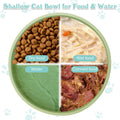 Silicone Cat Food Bowls Shallow Cat Dishes 5.9in Wide Pet Plates Set of 2 Small Flat Dog Saucer Bowl Cute Whisker Fatigu