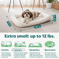 FurHaven Dog Bed for Extra Small Dogs & Cats, Bolster Crate Pad with Soft Supportive Base for Carriers & Kennels, Machin
