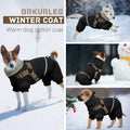 BRKURLEG Small Dog Coat with Harness, Full Body Dog Winter Jacket, Black, S