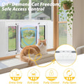 Cat Door for Window,3Min No-Damage Quick Install, Fits 31"-36" Width Windows, No Drilling Required Cat Window Door Insert, Aluminum Frame Pet Door for Window, 4 Lock Modes to Control Pet Access