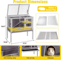 Aivituvin Wooden Guinea Pig Cages Indoor with Removable Stand, Anti Chewing Rabbit Hutch with Ramp and Wire Mesh, 2 Stor