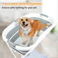 BWOGUE 2 in 1 Portable Dog Bath Tub Elevated Collapsible Dog Bathtub Washing Station with Drainage Hole for Bathing, Shower and Grooming, Pet Tub for Puppy Small Medium Dogs Indoor and Outdoor