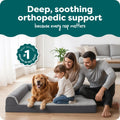 Furhaven Orthopedic Dog Bed for Large Dogs w/ Removable Bolsters & Washable Cover, For Dogs Up to 95 lbs - Two-Tone Plus