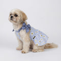 Fitwarm Daisy Dog Dress, Elegant Summer Clothes for Small Dogs Girl, Lightweight Pet Clothes, Blue, White, Large