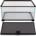 REPTI ZOO 10 Gallon Reptile Tank Glass Natural Cages Terrarium 20" x 12" x 10" Sliding Screen Top for Reptile Hamster He