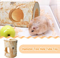 Natural Wooden Hamster Tunnels,Birch Wood Hamster Tube Guinea Pig Hollow Tree Hole Chew Toy Hideout Climbing Pet Cage Ac