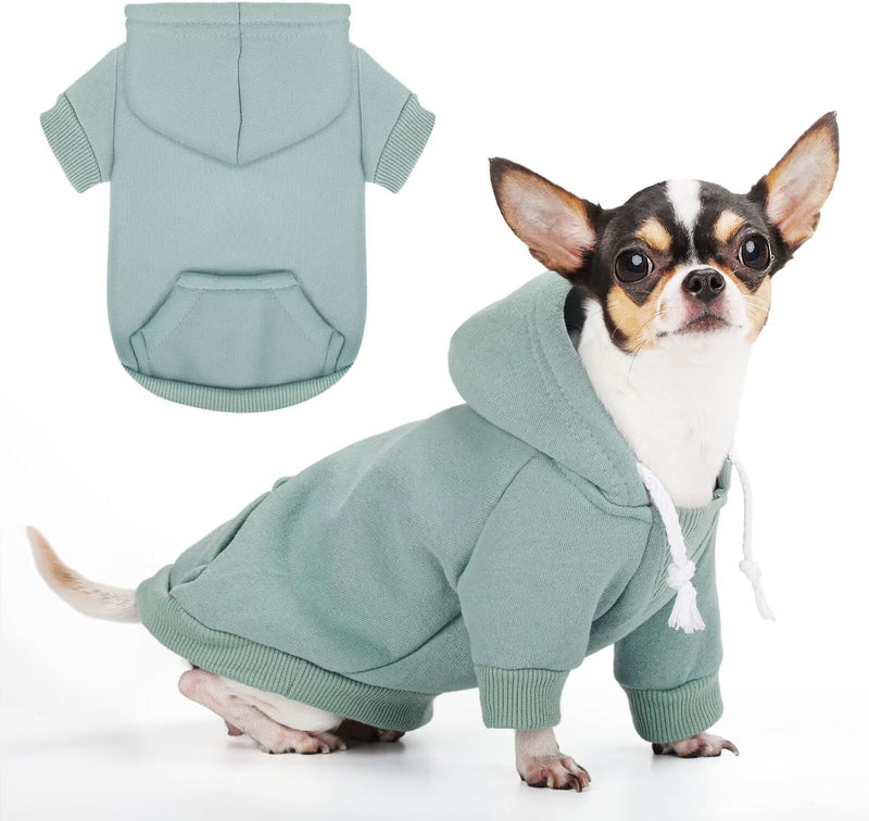 Paiaite Small Dog Hoodie Sweater: Winter Sweatshirt Pet Coat with Pockets, Hat & Leash Hole for Puppy Doggie Chihuahua, 