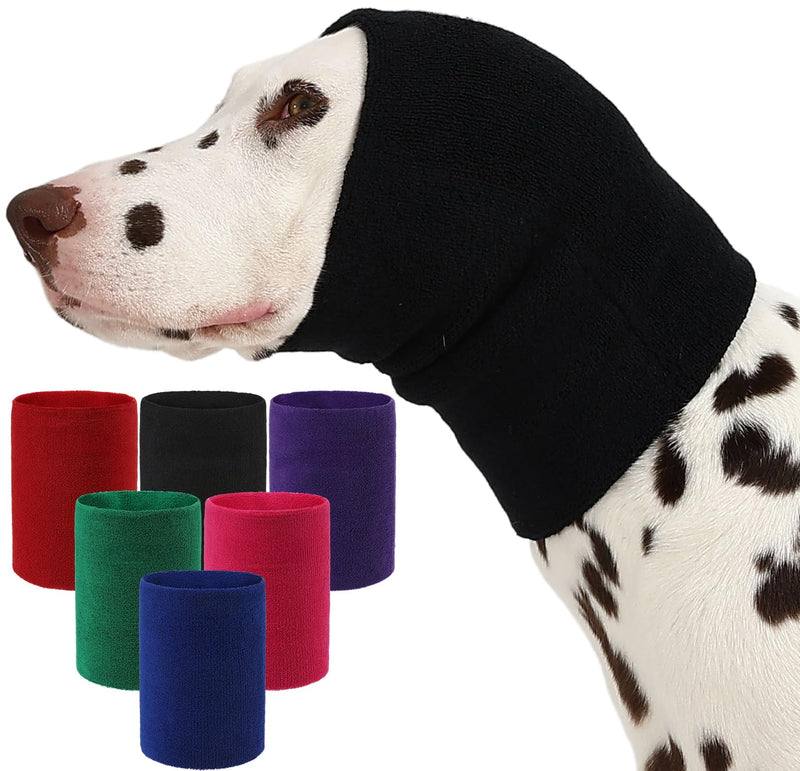 AOOLMOL Dog Calming Hoodie and Ear Muffs – Soft Double-Layer Ear and Neck Cover for Anxiety Relief & Noise Protection, Elastic Pet Head Wrap for Grooming, Bath, Drying & Fireworks