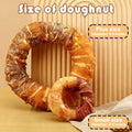CYGJWL Dog Donut Treats,Chicken Duck Wrapped Rawhide Donuts(Plus Size),No Artificial Additives or Preservatives, Long-Lasting Dental Treat for Medium to Large Breeds,5.5inc Diameter, (6oz)