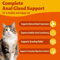 MULTIBITES 7.76 oz Anal Gland Bites for Cats - Anal Gland Health - Cat Digestive Support & Urinary Supplement with Pumpkin Seed, psyllium Husk & cat probiotic - cat Vitamins and Supplements
