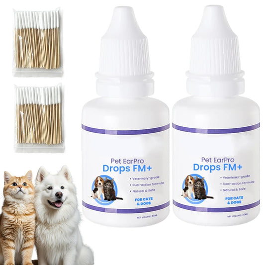 Domxies Rzxeaear Cleaner, Pet EarPro Drops, Effectively Relieves Ear Itching, Gentle and Refreshing Formula, Ideal for Daily Ear Care for Cats and Dogs (2PCS)